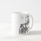 彼の洗つるい流し出すトロンボーン コーヒーマグカップ (正面右)