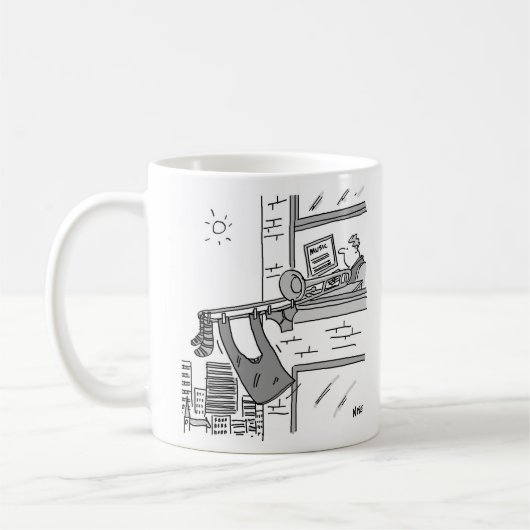 彼の洗つるい流し出すトロンボーン コーヒーマグカップ (左)