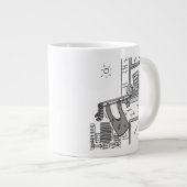 彼の洗つるい流し出すトロンボーン ジャンボコーヒーマグカップ (正面右)