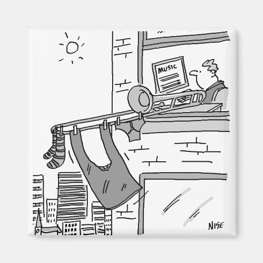 彼の洗つるい流し出すトロンボーン マグネット (正面)