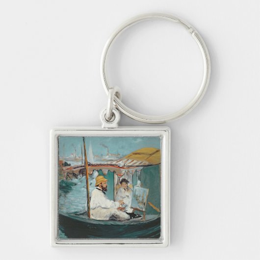 彼の浮遊スタジオのManet | Monet、1874年 キーホルダー (正面)