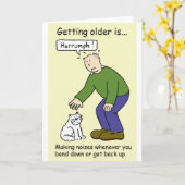 彼の漫画のための老いたユーモア。 カード (黄色い花)