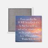 彼の牧草地の聖書の羊詩篇100:3 マグネット (正面/裏面)