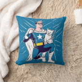 彼の猫とスーパーヒーロー クッション (ブランケット)