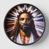 彼の王冠、彼の栄光抽象芸術ラウンドクロック 壁時計 (正面)