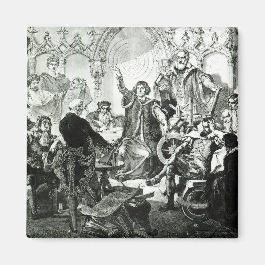 彼の理論を説明するニコラス・コペルニクス マグネット (正面)