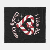 彼の甘い甘いカップルのマッおもしろいチングが好き フリースブランケット (正面(横))