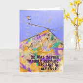 彼の生命を保っている彼は悩みをバランスで有していました カード (黄色い花)