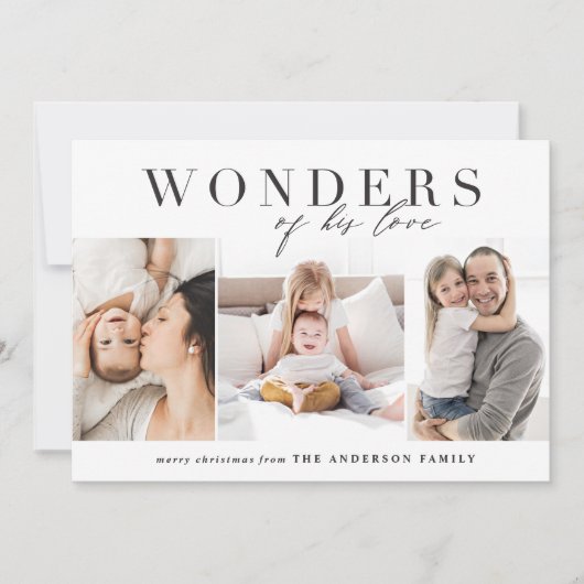 彼の疑問に思恋の宗教的なクリスマス シーズンカード (正面)