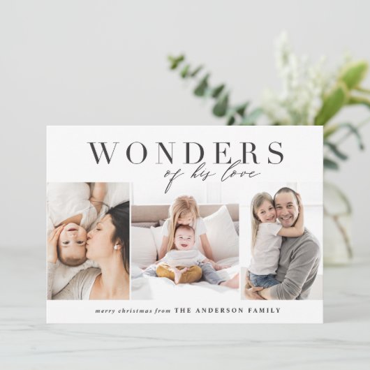 彼の疑問に思恋の宗教的なクリスマス シーズンカード (スタンド正面)