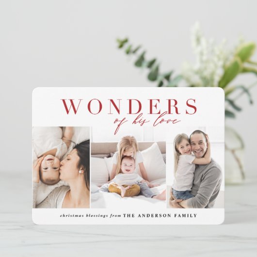 彼の疑問に思恋の宗教的なクリスマス シーズンカード (スタンド正面)