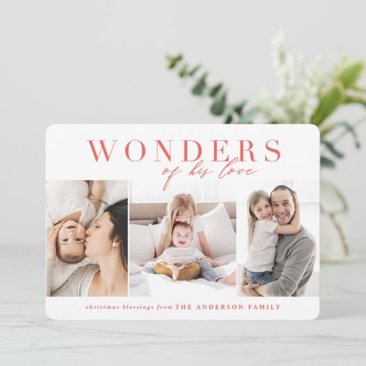 彼の疑問に思恋の宗教的なクリスマス シーズンカード (スタンド正面)