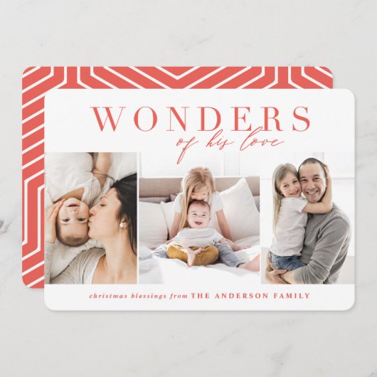 彼の疑問に思恋の宗教的なクリスマス シーズンカード (正面/裏面)