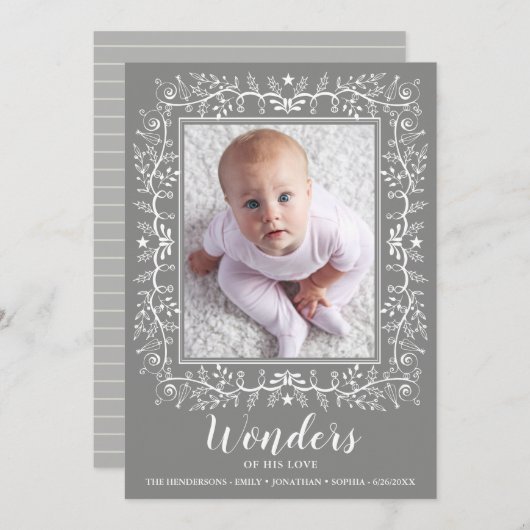 彼の疑問に思愛のクリスマス写真の枠エレガントの シーズンカード (正面/裏面)