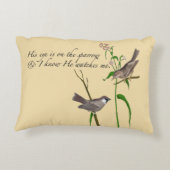 彼の目はすずめにあります アクセントクッション (裏面)