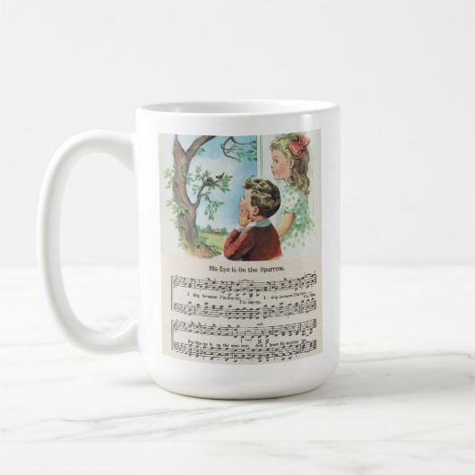 彼の目はすずめのクラシックのマグにあります コーヒーマグカップ (左)