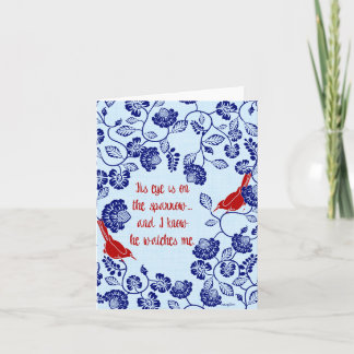 彼の目はすずめの挨拶状にあります カード