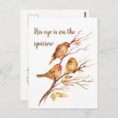 彼の目はすずめ、インスピレーションの鳥の引用文にあります ポストカード (正面/裏面)