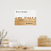 彼の目はスズメに向いている。.... ポスター (キッチン)