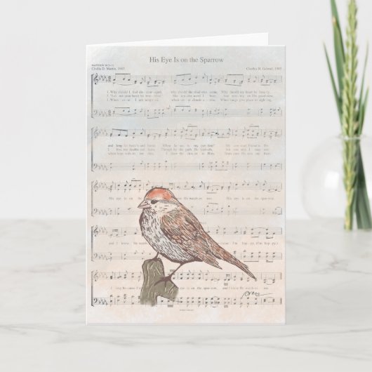 彼の目はスズメのカードに宿っている カード (正面)