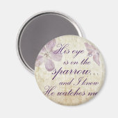 彼の目はスズメの上にある…聖書の詩の芸術 マグネット (正面/裏面)
