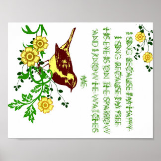 彼の目はスズメバドリの賛美歌 ポスター