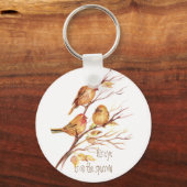 彼の目はスズメ、インスピレーション、鳥 キーホルダー (正面)