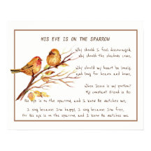 彼の目は雀の心地よい賛美歌の芸術だ