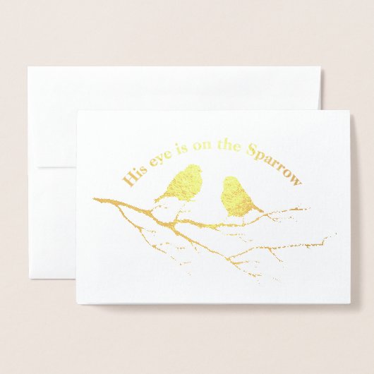 彼の目は雀の心地よい賛美歌の芸術だ 箔カード (封筒付き正面)