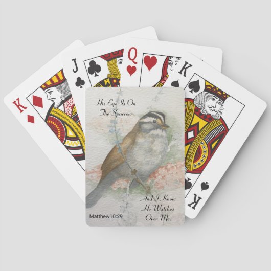 彼の目は雀の聖書の引用文 トランプ (裏面)