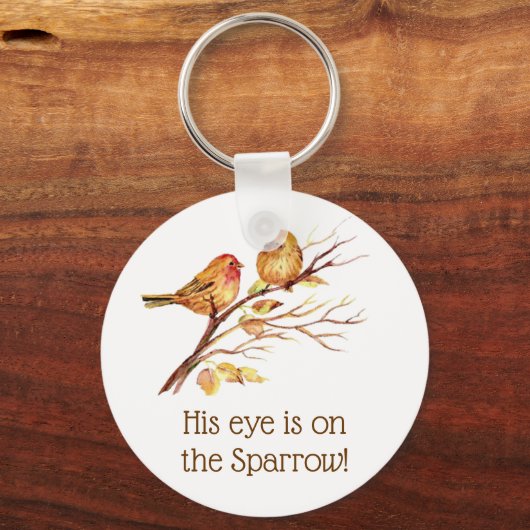 彼の目感動的はスパロウ引用文にある キーホルダー (正面)