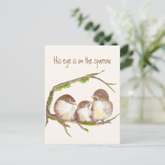 彼の目感動的は雀の上にあり ポストカード (スタンド正面)