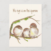 彼の目感動的は雀の上にあり ポストカード (正面)