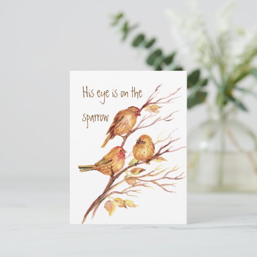 彼の目感動的は雀の上にあり ポストカード (スタンド正面)