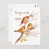 彼の目感動的は雀の上にあり ポストカード (正面/裏面)