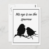 彼の目感動的は雀の上にあり ポストカード (正面/裏面)