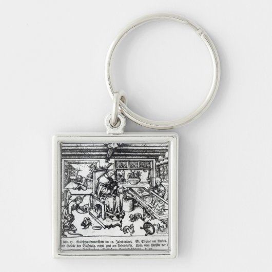 彼の研修会の金細工人としてSt. Eligius キーホルダー (正面)