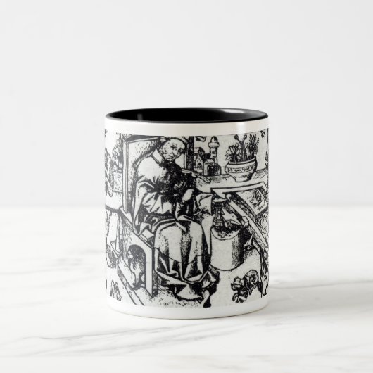 彼の研修会の金細工人としてSt. Eligius ツートーンマグカップ (中央)