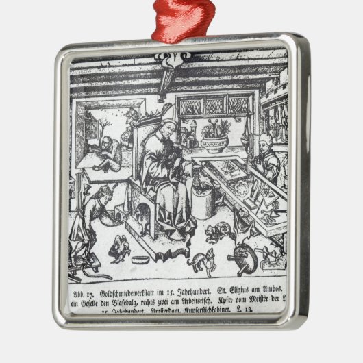 彼の研修会の金細工人としてSt. Eligius メタルオーナメント (左)