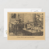 彼の研究室でのトーマス・エジソン ポストカード (正面/裏面)