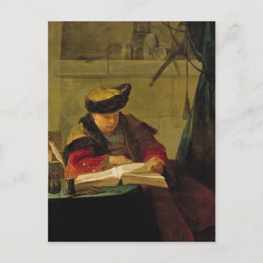 彼の研究室の化学者 ポストカード (正面)