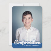 彼の確認のモダンカスタム写真 招待状 (正面)