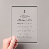 彼の確認 |クロスクラシックエレガント アクリル招待状 (インサイチュ (ポータブル))