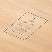 彼の確認 |クロスクラシックエレガント アクリル招待状 (レイダウン)