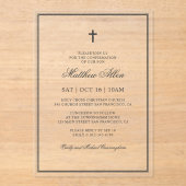 彼の確認 |クロスクラシックエレガント アクリル招待状 (正面)