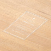 彼の確認 |クロスクラシックエレガント アクリル招待状 (レイダウン)