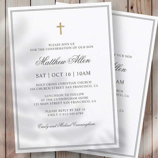 彼の確認 |クロスクラシックエレガント 招待状