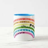 彼の私に対するバナーは愛の家族の虹 ツートーンマグカップ (中央)