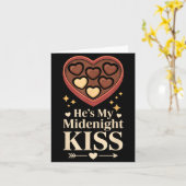 彼の私のミッドナイトキス ハッピーニューイヤーマッチングカップ カード (黄色い花)