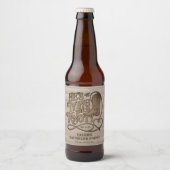 彼の結び目を祝う ラスティックカウボーイ独身パーティー ビールラベル (正面)